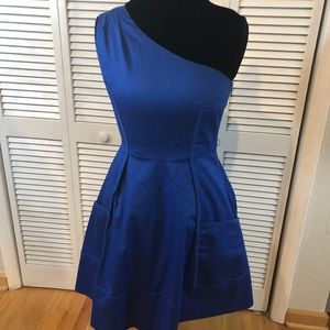 Jessica Simpson royal Blue one shoulder dress.  6